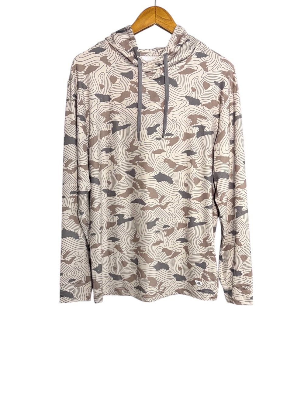 NWT Burlebo Men's Performance Hoodie Topo Desert Camo UPF 50